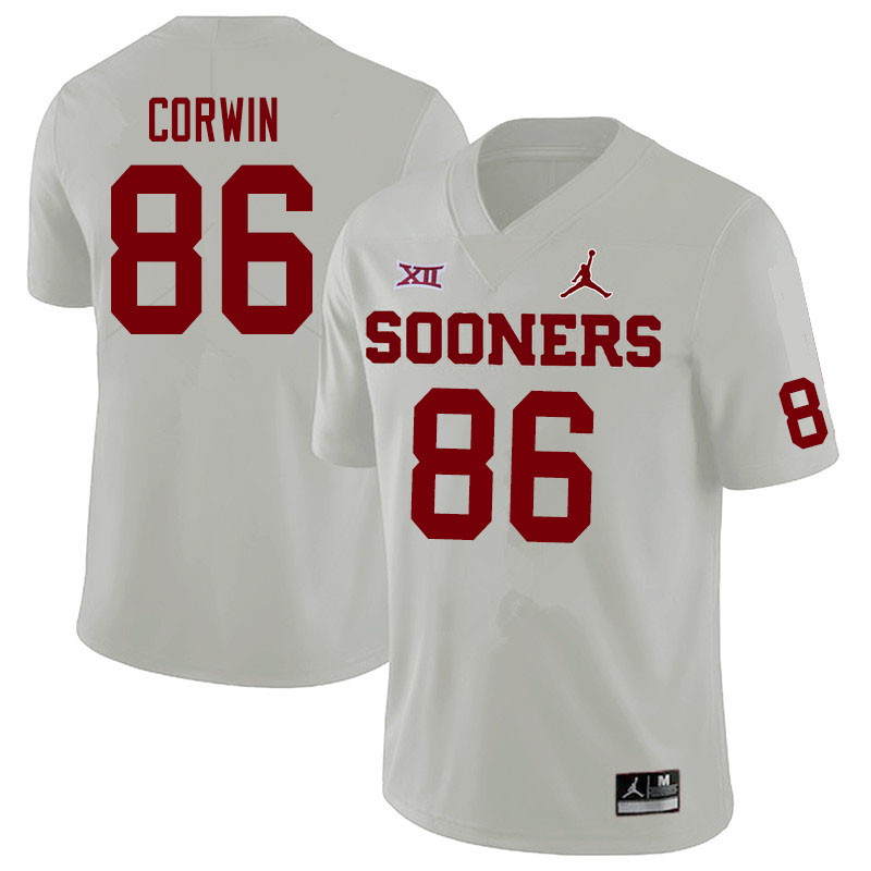 Oklahoma Sooners #86 Finn Corwin College Football Jerseys Sale-White